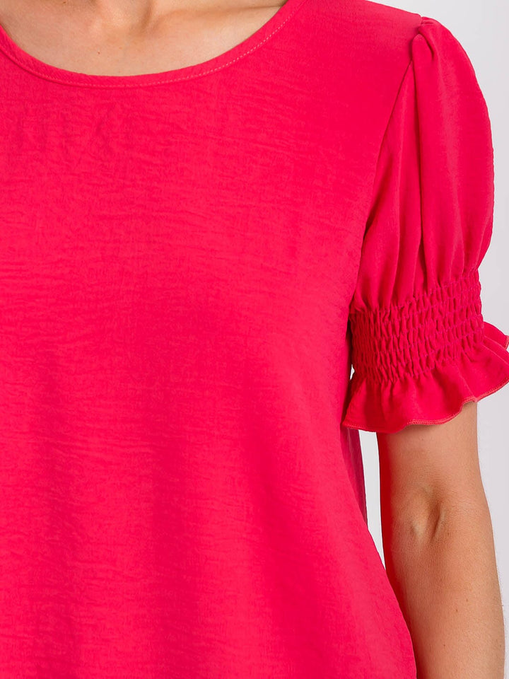 WOMEN'S SHORT PUFF SLEEVE BLOUSE