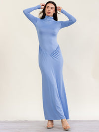 HALFHEART WOMEN'S LONG SLEEVE MOCK NECK BODYCON MAXI DRESS