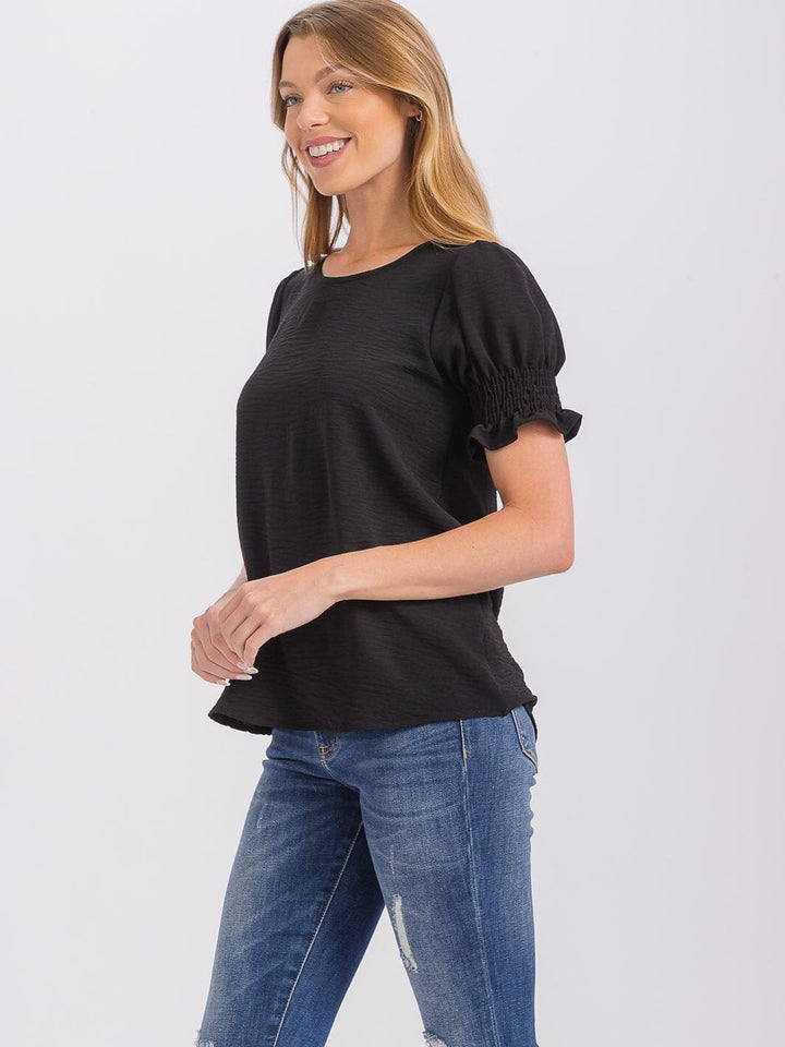 WOMEN'S SHORT PUFF SLEEVE BLOUSE