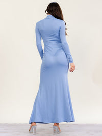HALFHEART WOMEN'S LONG SLEEVE MOCK NECK BODYCON MAXI DRESS