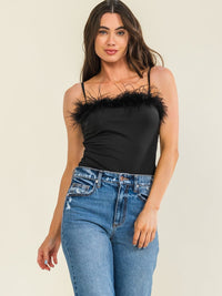WOMEN'S SLEEVELESS TRIM DETAILED BODYSUIT