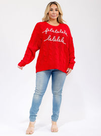 PLUS SIZE LONG SLEEVE GRAPHIC PULLOVER KNIT SWEATER
