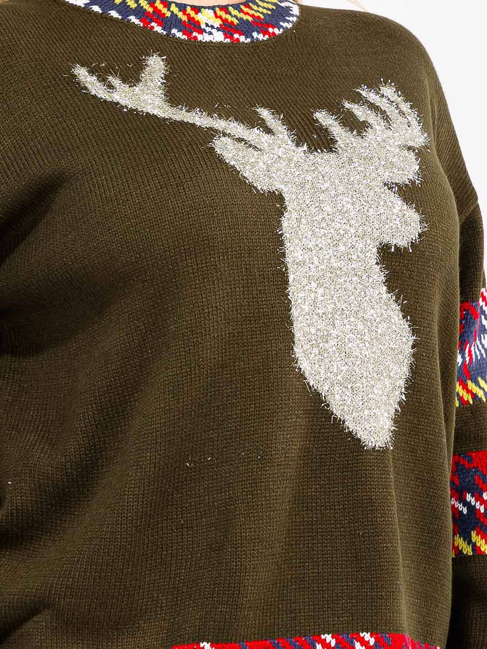 PLUS SIZE LONG SLEEVE GRAPHIC PULLOVER SWEATER