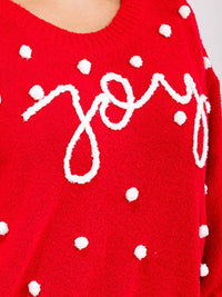 PLUS SIZE LONG SLEEVE GRAPHIC PULLOVER KNIT SWEATER
