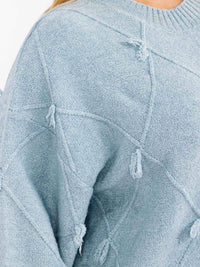 PLUS SIZE LONG SLEEVE DETAILED PULLOVER KNIT SWEATER