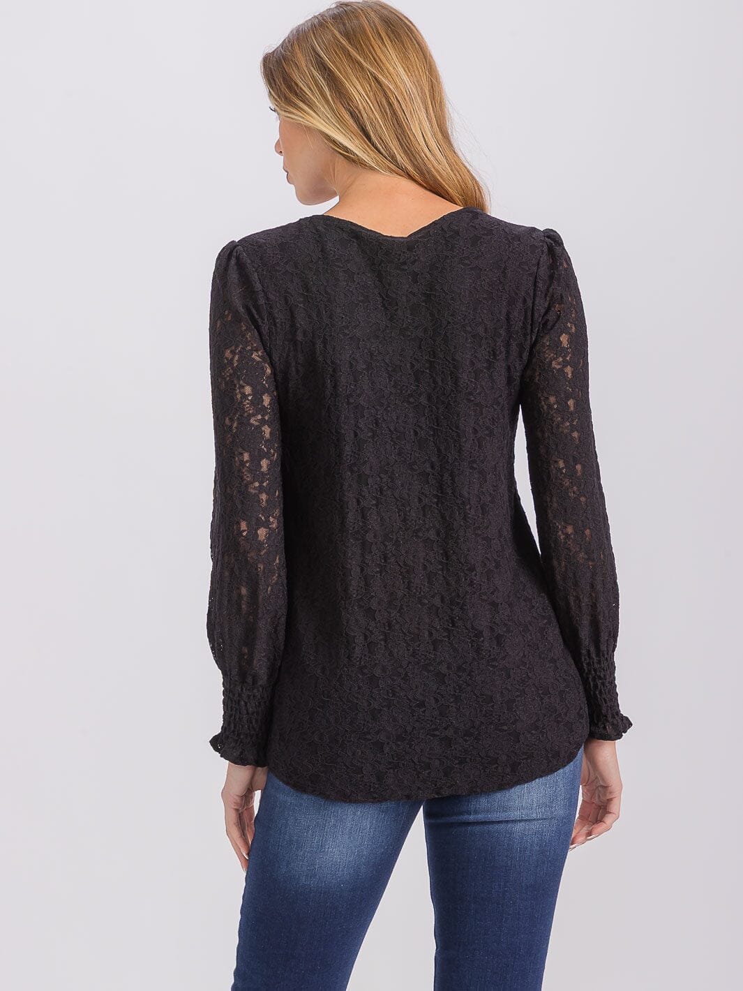 WOMEN'S LONG SLEEVE ALL OVER LACE BLOUSE