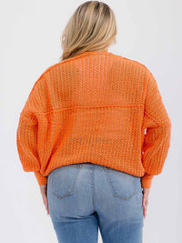 PLUS SIZE LONG SLEEVE OPEN FRONT KNIT CARDIGAN