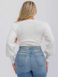 PLUS SIZE LONG SLEEVE RIBBED BODYSUIT