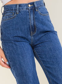 *******WOMEN'S BUTTON CLOSURE POCKETS STRAIGHT LEG DENIM PANTS