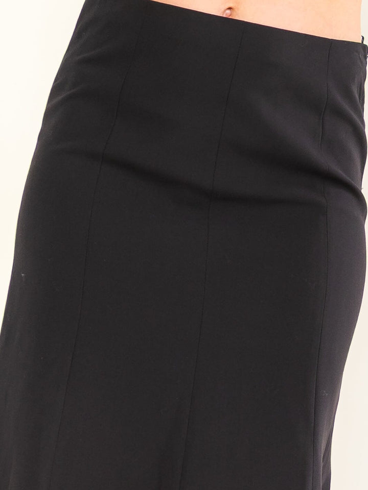 WOMEN'S ZIPPER CLOSURE SOLID MAXI SKIRT