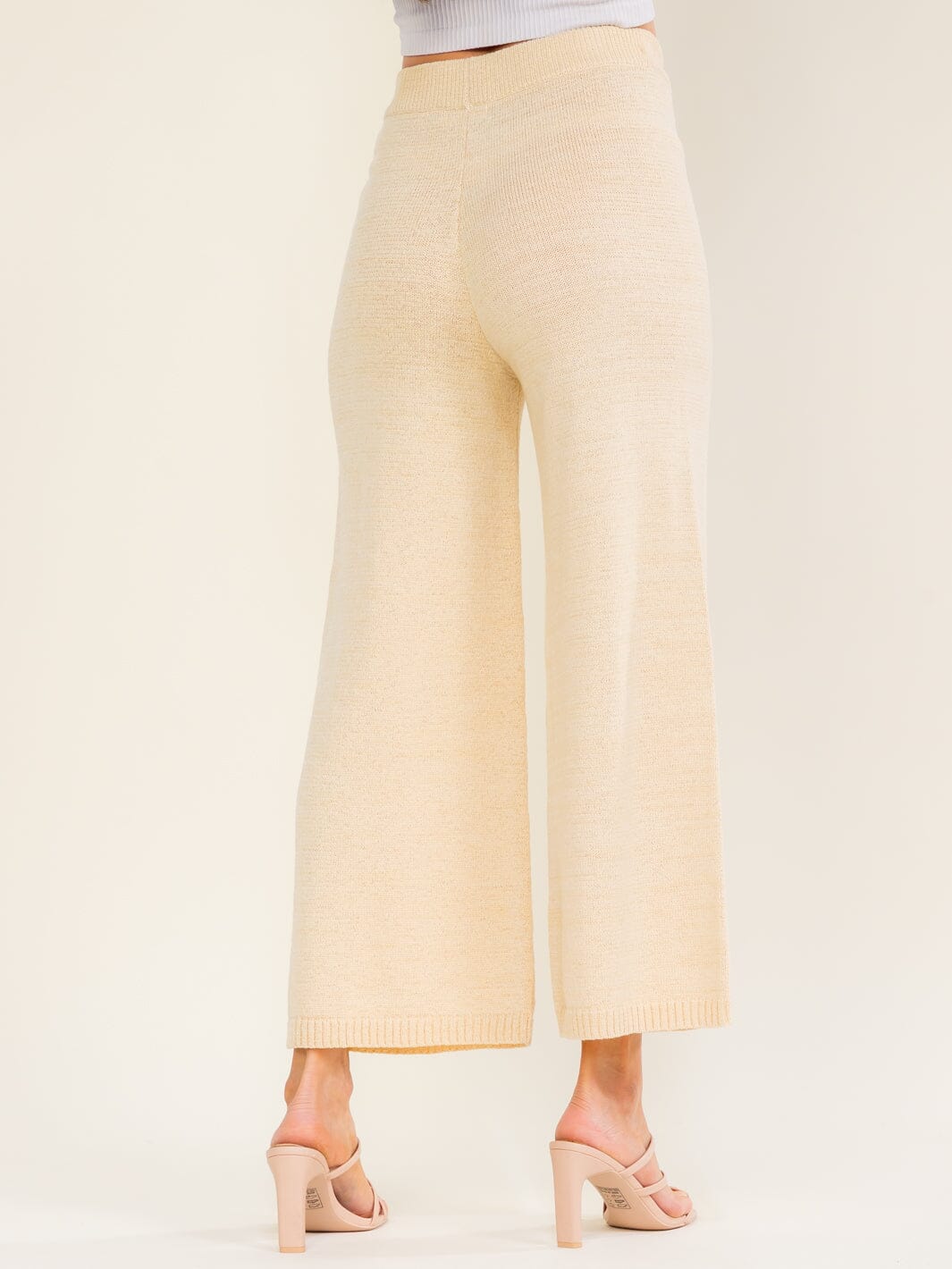 WOMEN'S ELASTIC WAIST WIDE LEG PANTS
