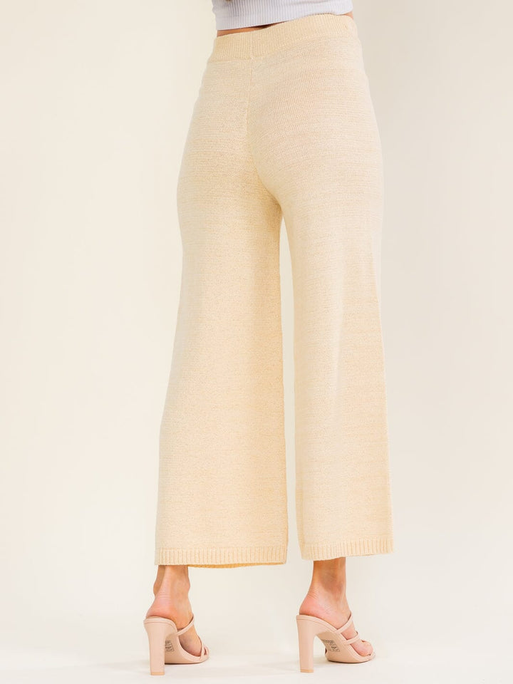 WOMEN'S ELASTIC WAIST WIDE LEG PANTS