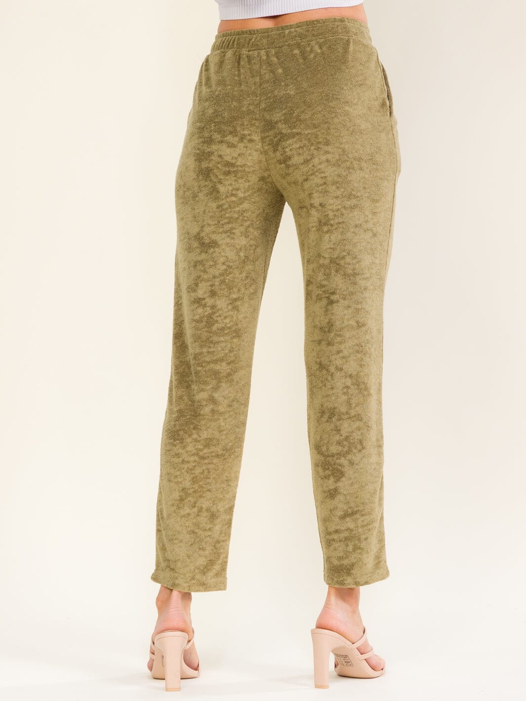 WOMEN'S ELASTIC WAIST FRONT POCKETS SKINNY LEG PANTS