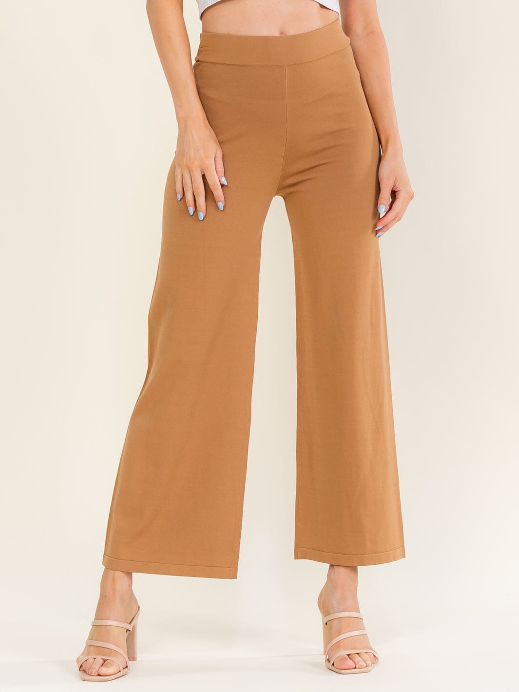 WOMEN'S ELASTIC WAIST BANDAGE WIDE LEG PANTS