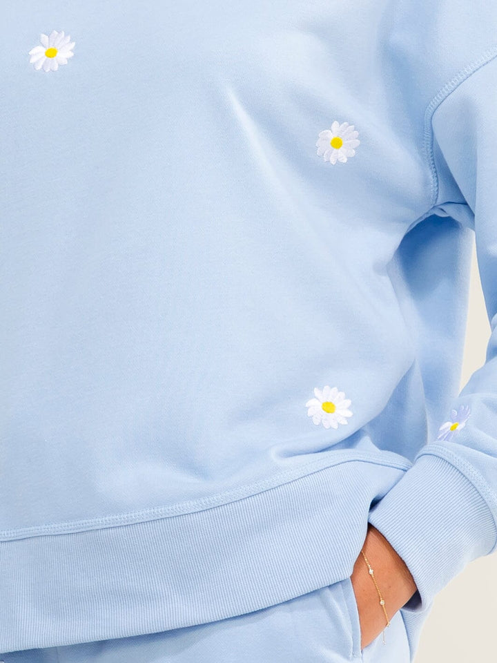 WOMEN'S LONG SLEEVE FLORAL PRINT PULLOVER SWEATER