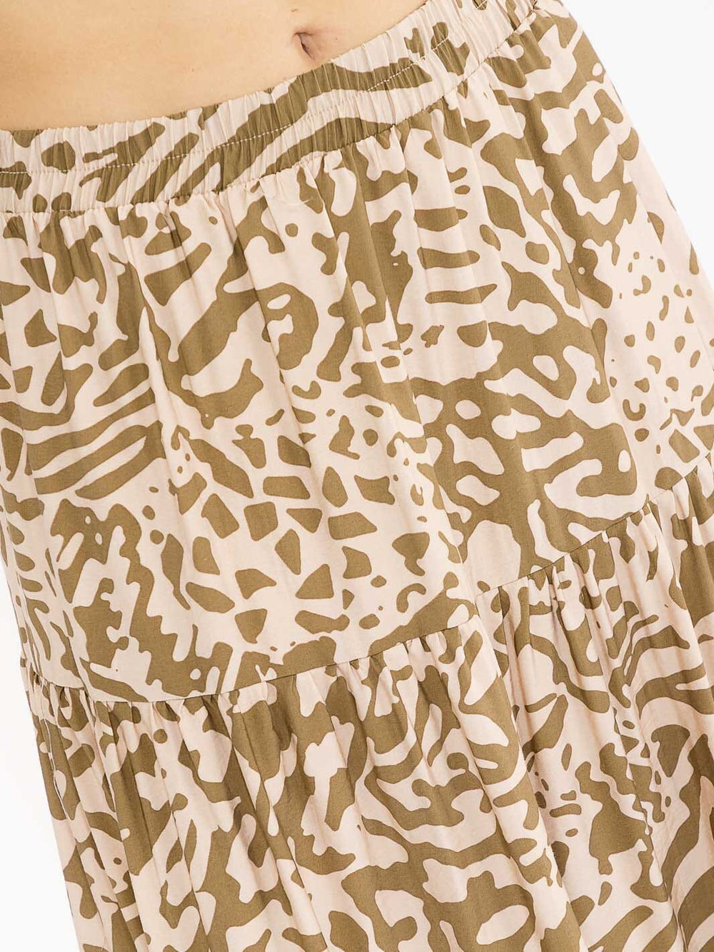 WOMEN'S ELASTIC WAIST ANIMAL PRINT MAXI SKIRT