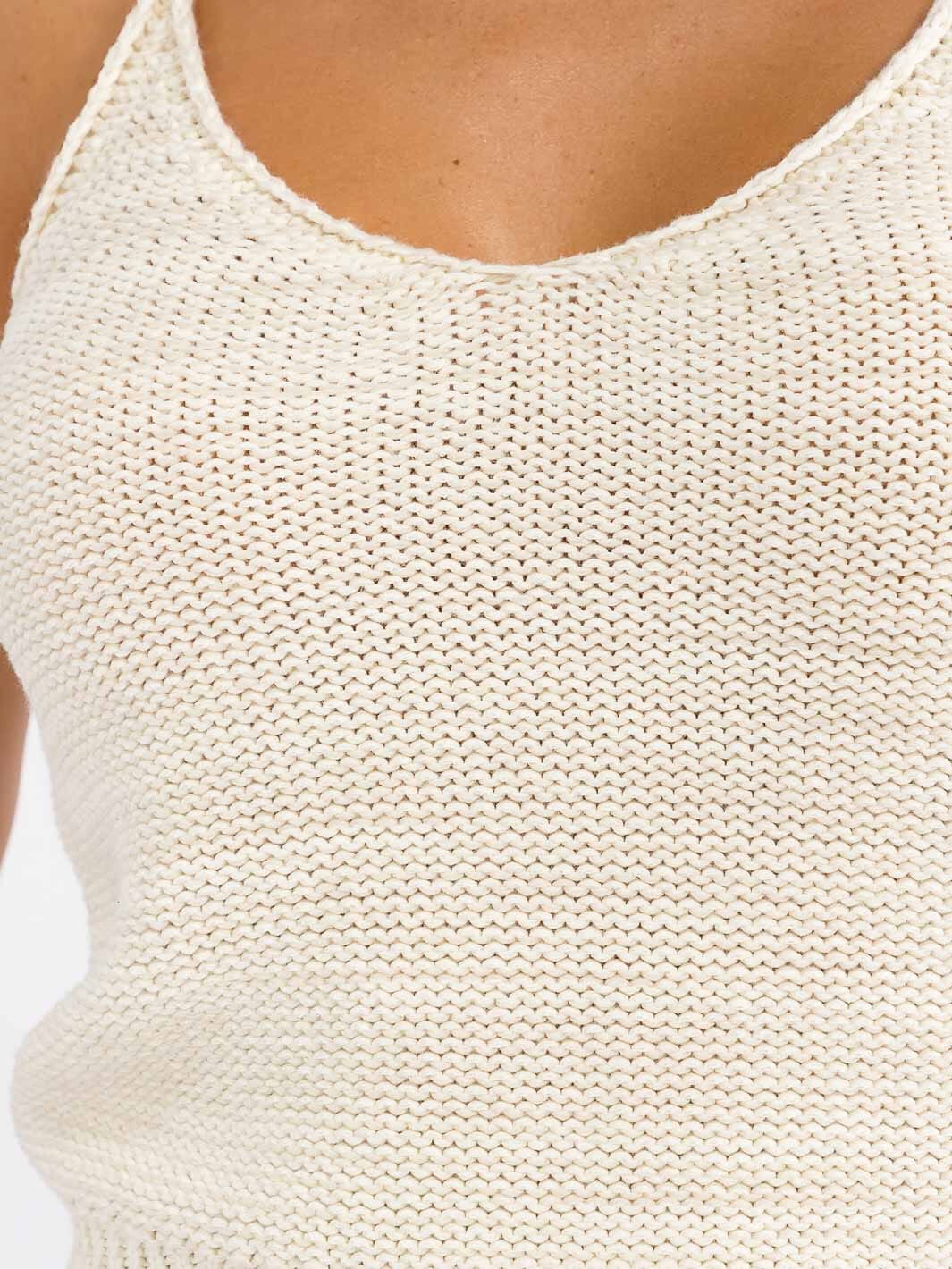 WOMEN'S SLEEVELESS V-NECK KNIT TANK TOP