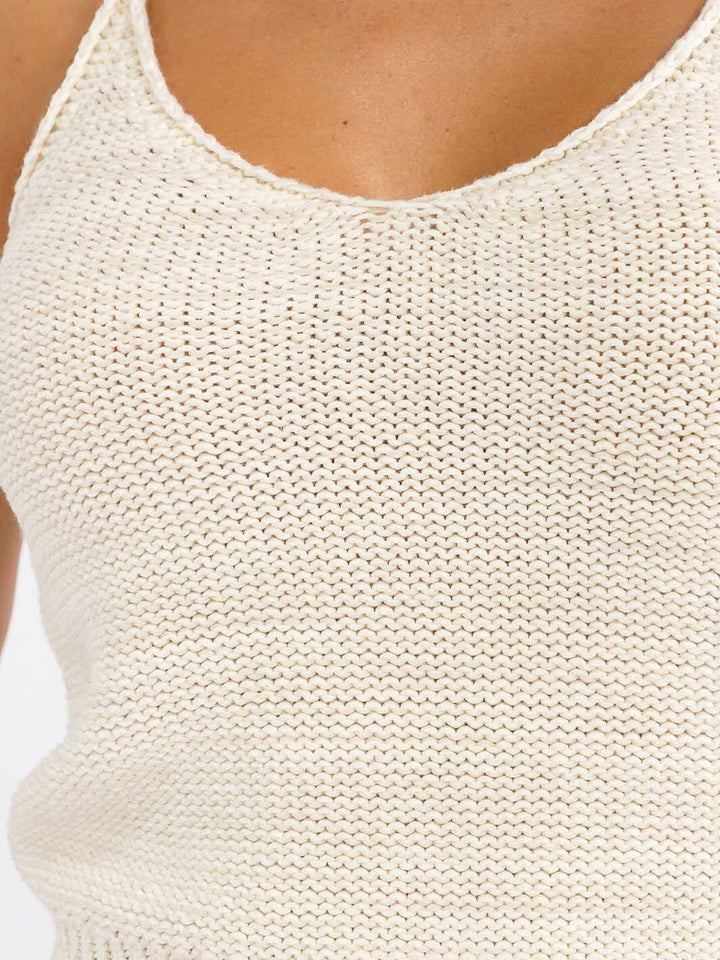 WOMEN'S SLEEVELESS V-NECK KNIT TANK TOP