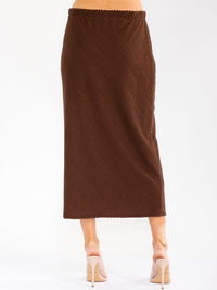 WOMEN'S ELASTIC WAIST DETAILED MAXI SKIRT