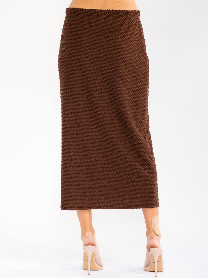 WOMEN'S ELASTIC WAIST DETAILED MAXI SKIRT