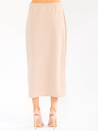 WOMEN'S ELASTIC WAIST SOLID MAXI SKIRT