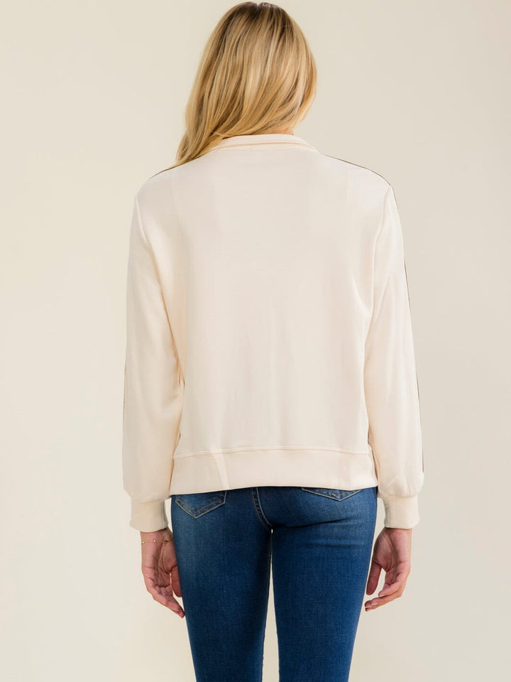 WOMEN'S LONG SLEEVE ZIP UP FRONT POCKETS JACKET