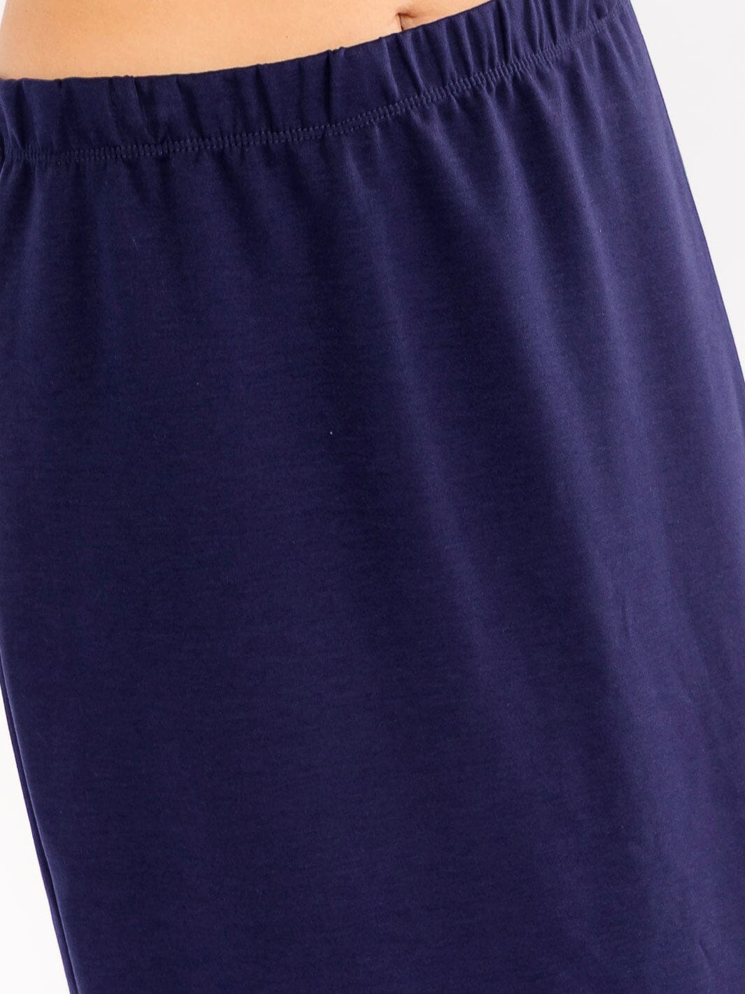 WOMEN'S ELASTIC WAIST SOLID MIDI SKIRT