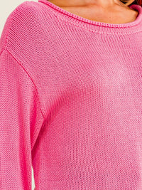 WOMEN'S LONG SLEEVE HIGH LOW KNIT PULLOVER SWEATER