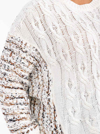 PLUS SIZE LONG SLEEVE SHIMMER MULTI KNIT PULLOVER SWEATER