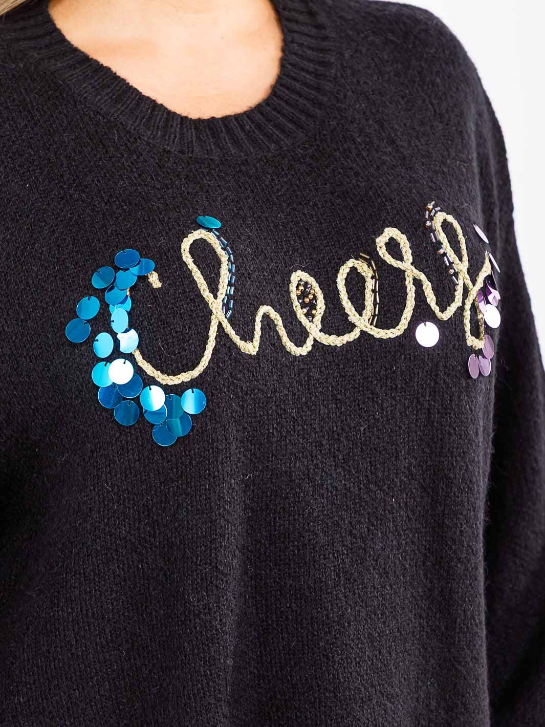 PLUS SIZE LONG SLEEVE GRAPHIC KNIT PULLOVER SWEATER