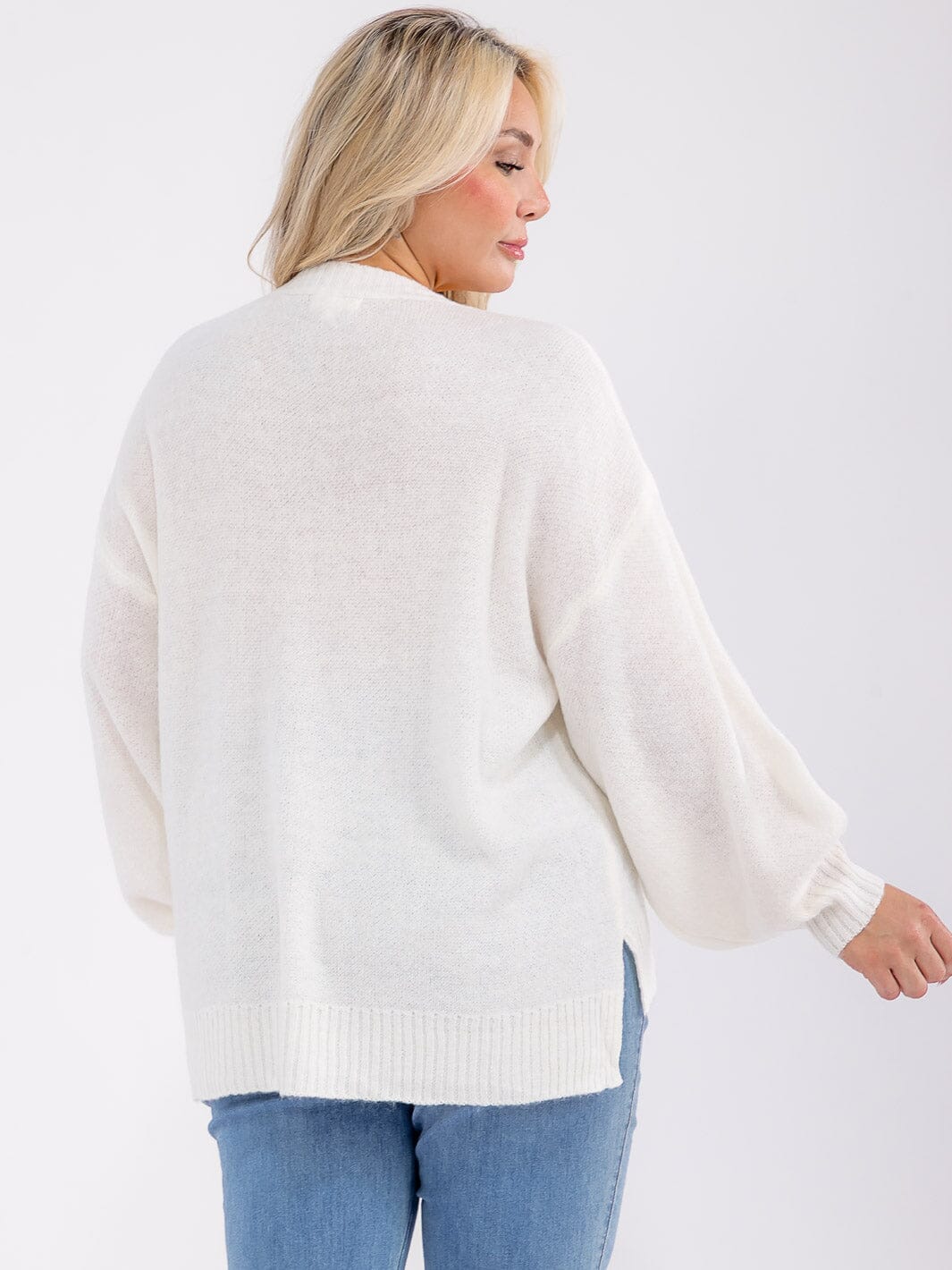 PLUS SIZE LONG SLEEVE GRAPHIC KNIT PULLOVER SWEATER
