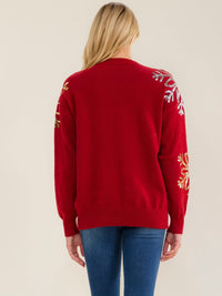 WOMEN'S LONG SLEEVE SEQUINS PULLOVER SWEATER