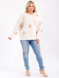 PLUS SIZE LONG SLEEVE DETAILED PULLOVER SWEATER