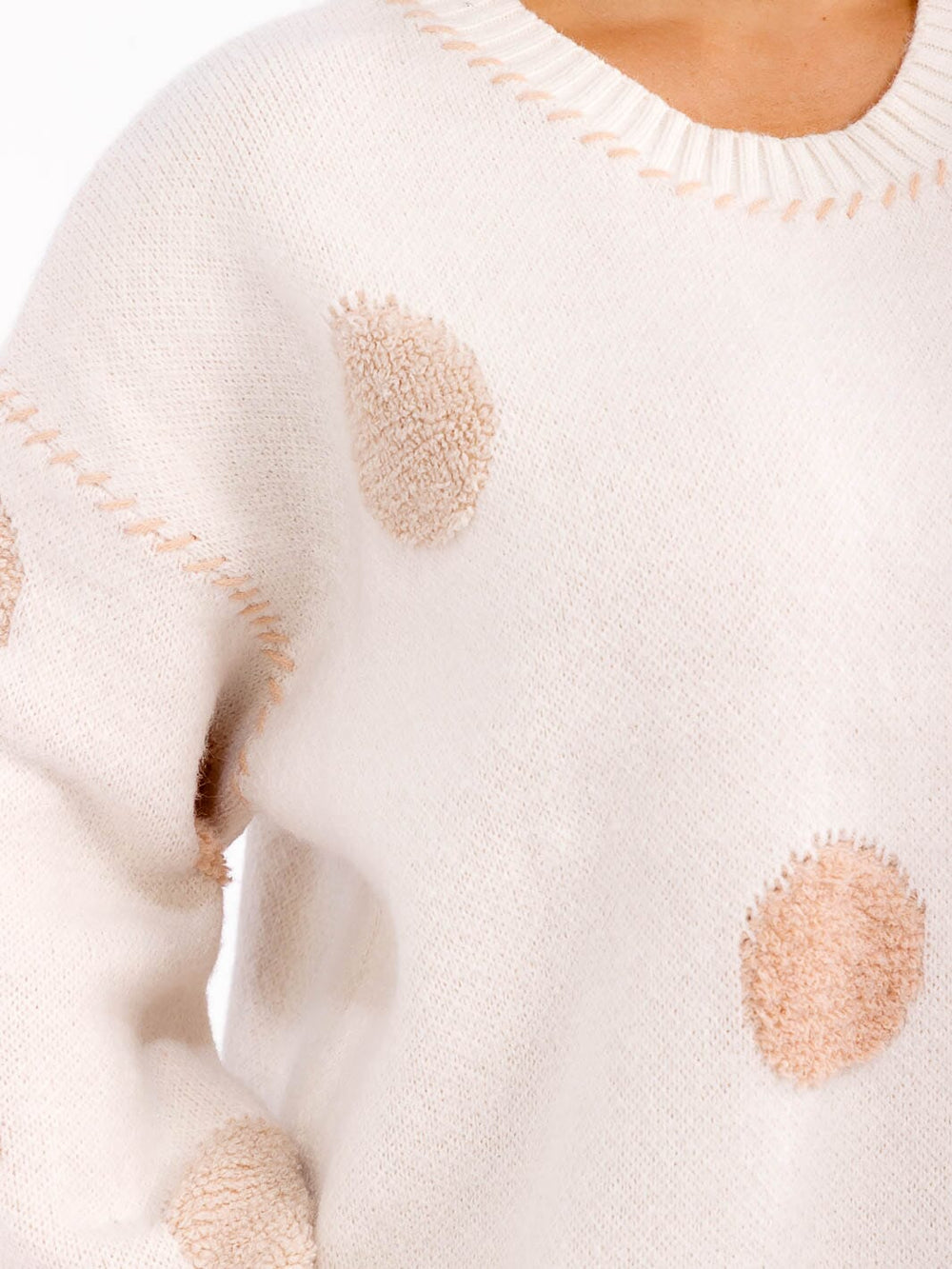 PLUS SIZE LONG SLEEVE DETAILED PULLOVER SWEATER