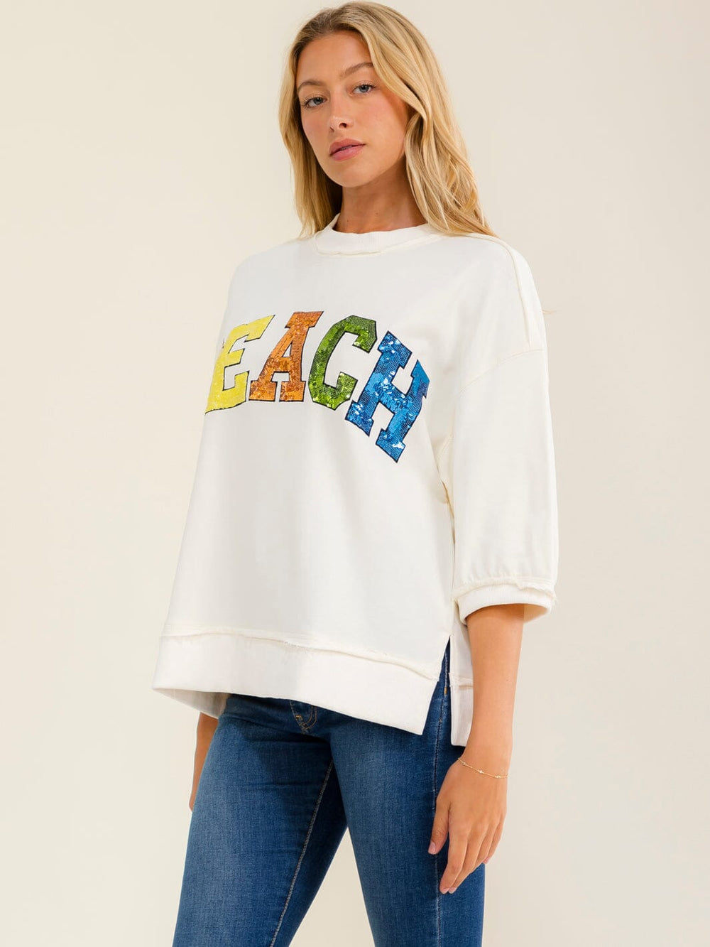 WOMEN'S SHORT SLEEVE BEACH TOP