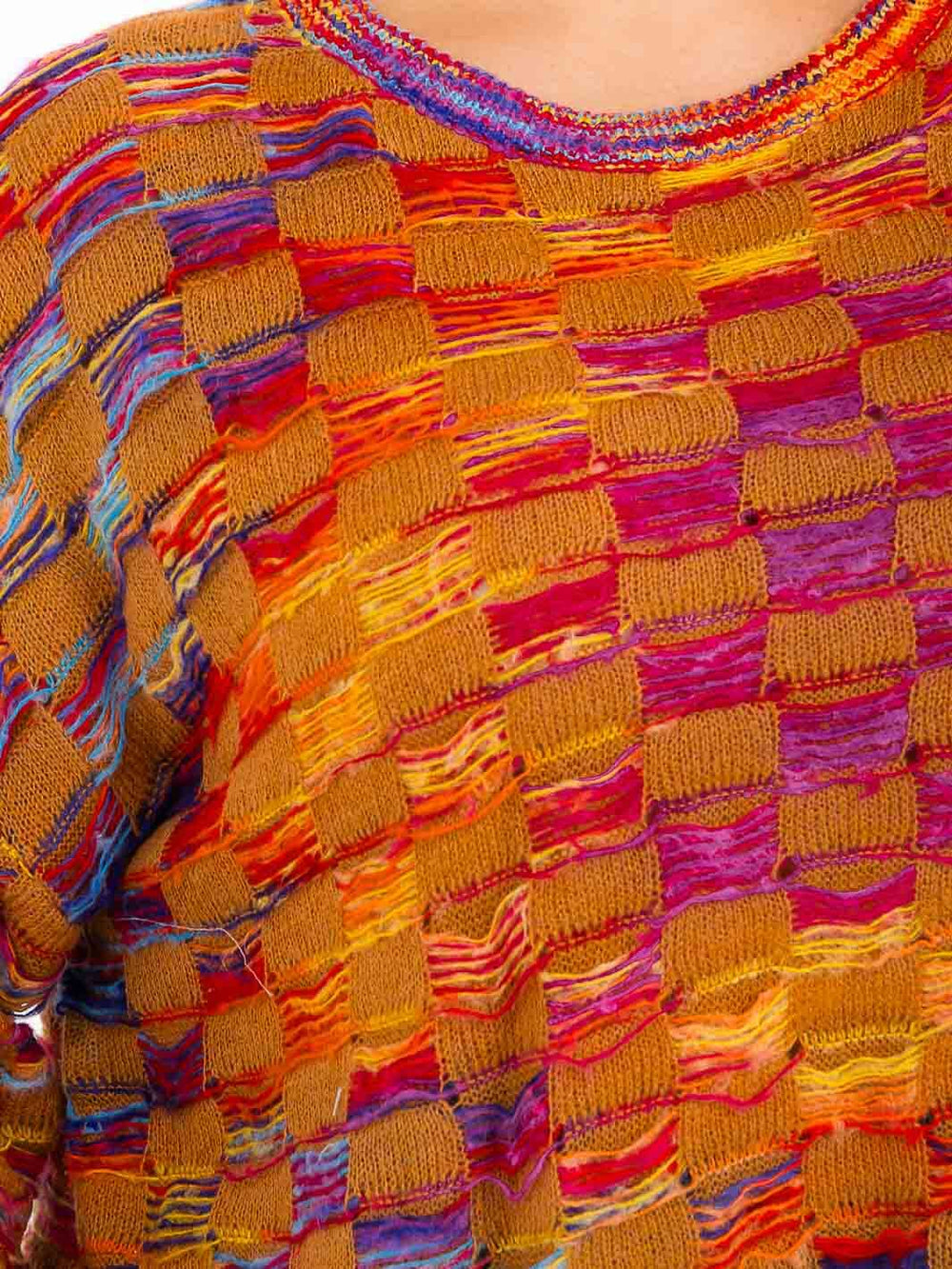 PLUS SIZE LONG SLEEVE MULTI COLORS KNITTED PULLOVER SWEATER