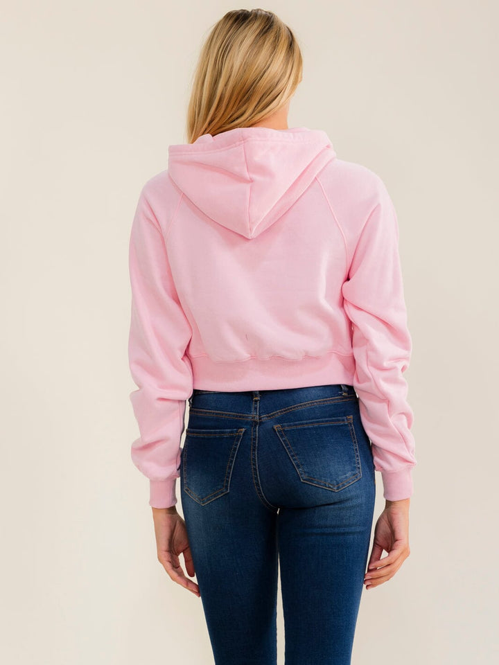 WOMEN'S LONG SLEEVE FRONT POCKET HOODED PULLOVER SWEATER