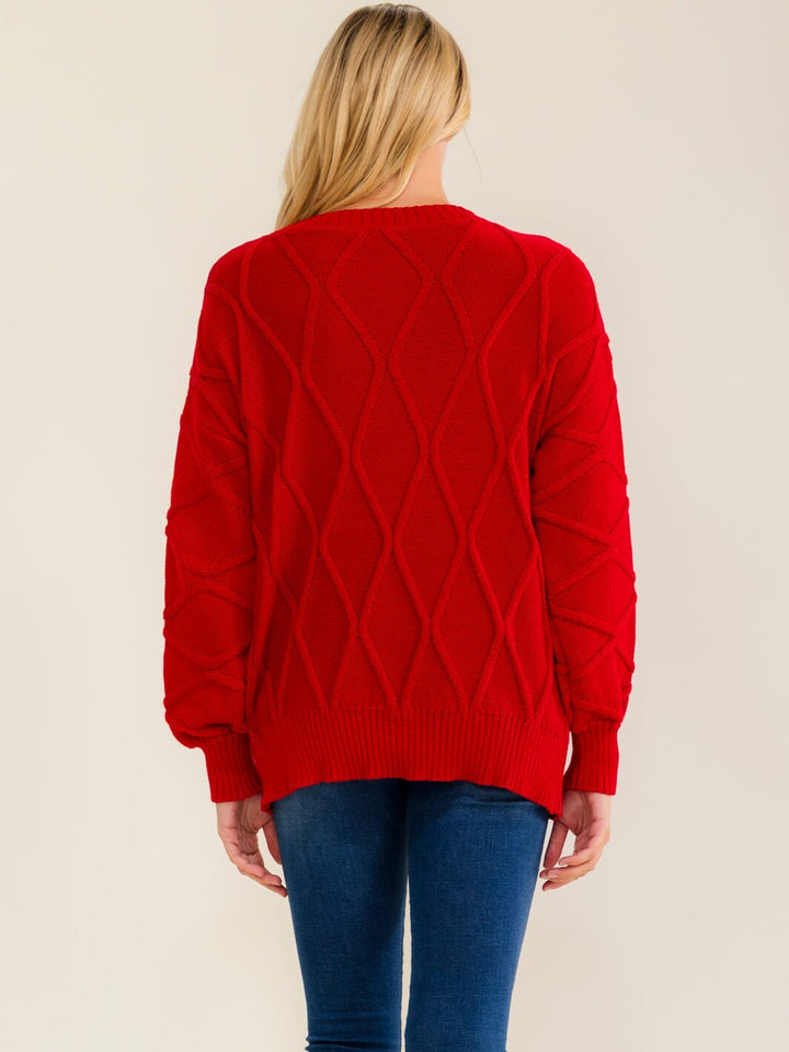WOMEN'S LONG SLEEVE SEQUINS PULLOVER SWEATER