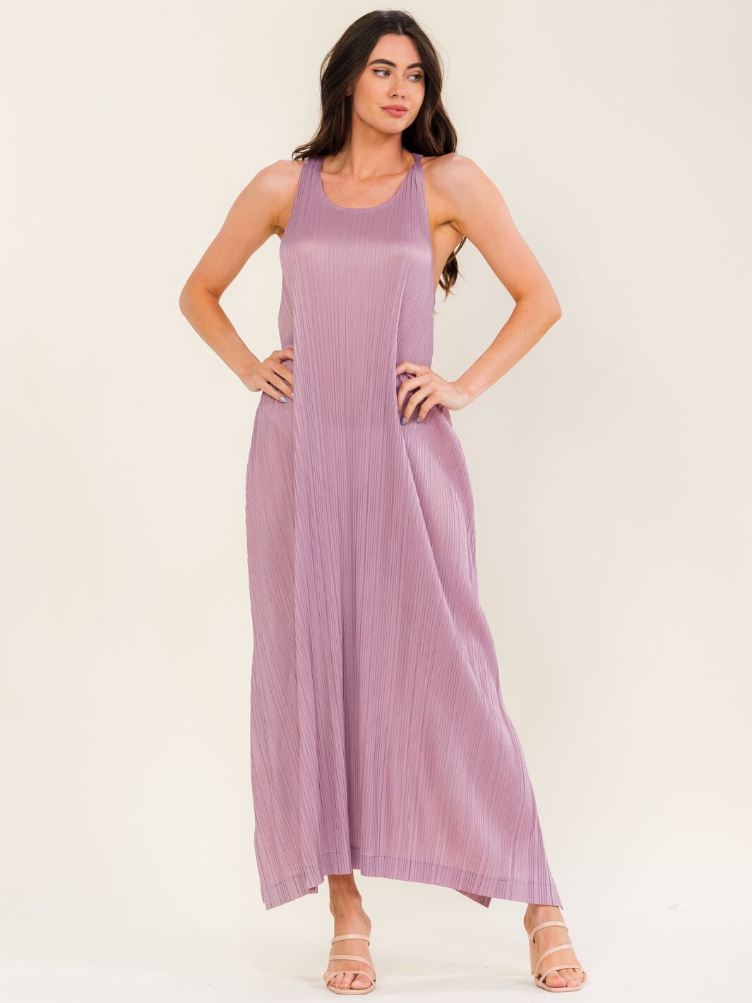 BEULAH WOMEN'S SLEEVELESS OPEN BACK MAXI DRESS