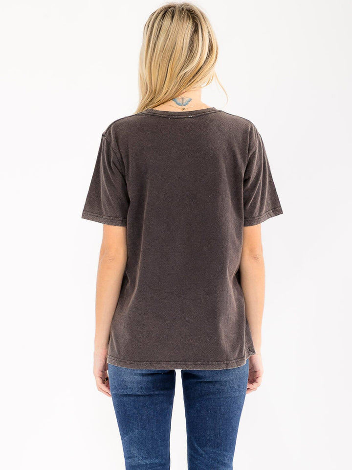 WOMEN'S SHORT SLEEVE FRONT POCKET BASIC TOP