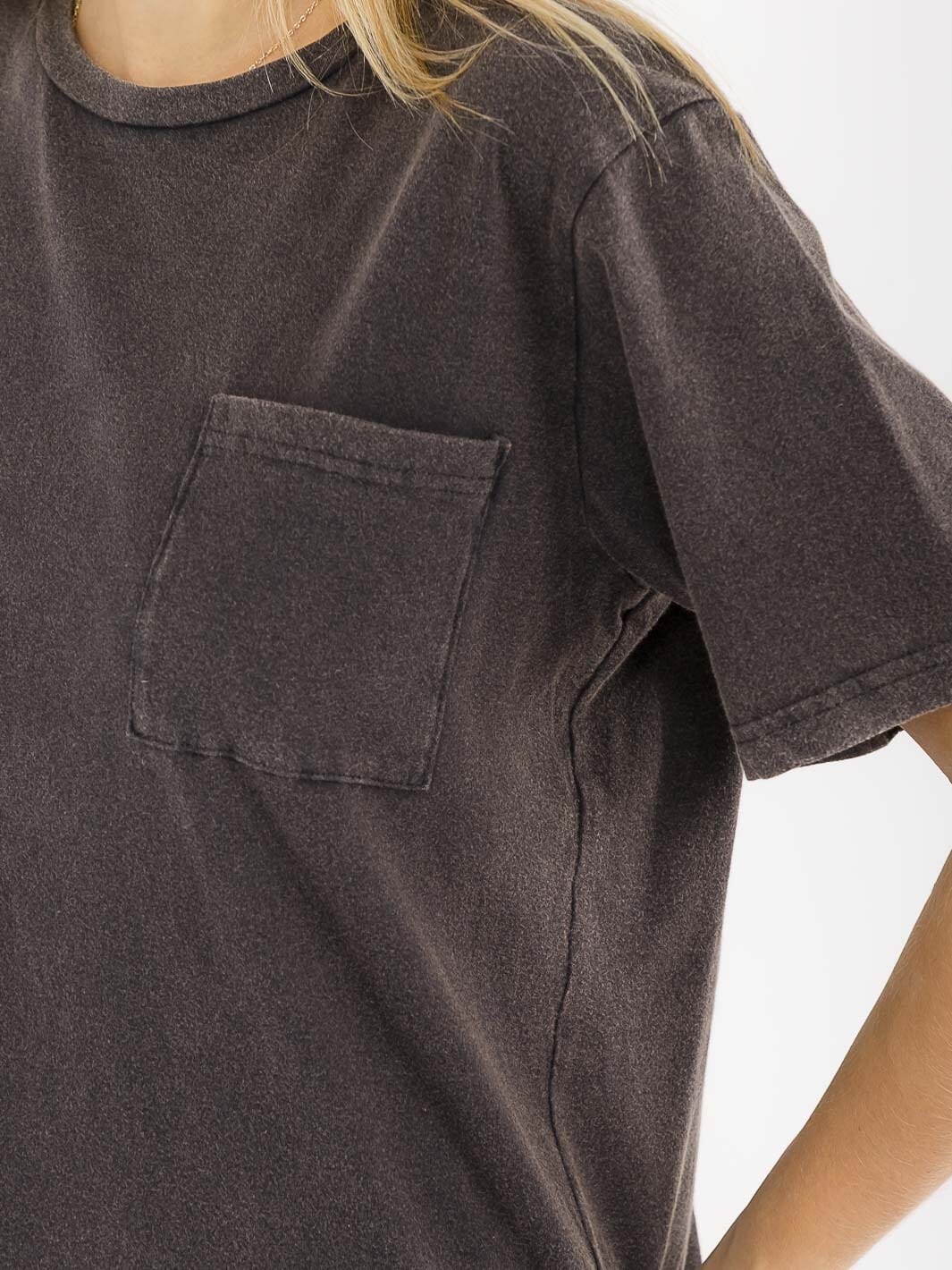 WOMEN'S SHORT SLEEVE FRONT POCKET BASIC TOP