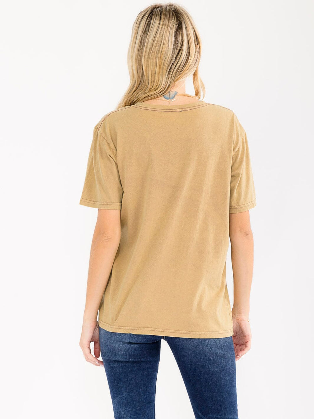 WOMEN'S SHORT SLEEVE FRONT POCKET BASIC TOP