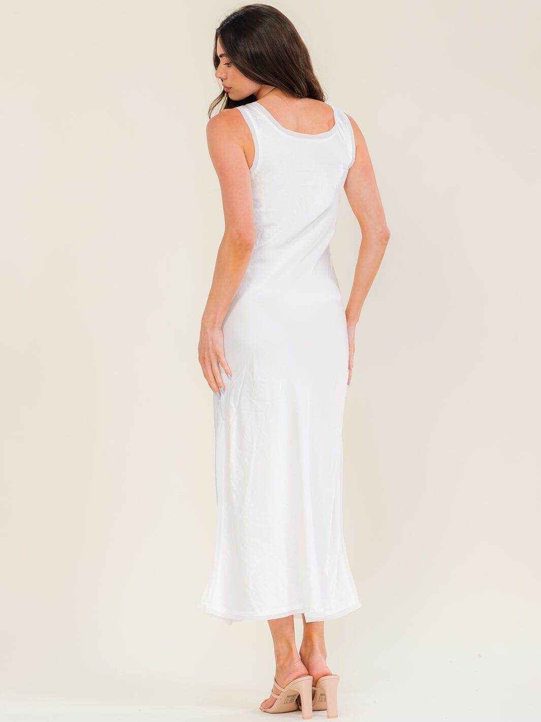 WOMEN'S SLEEVELESS SIDE SLIT BODYCON MAXI DRESS