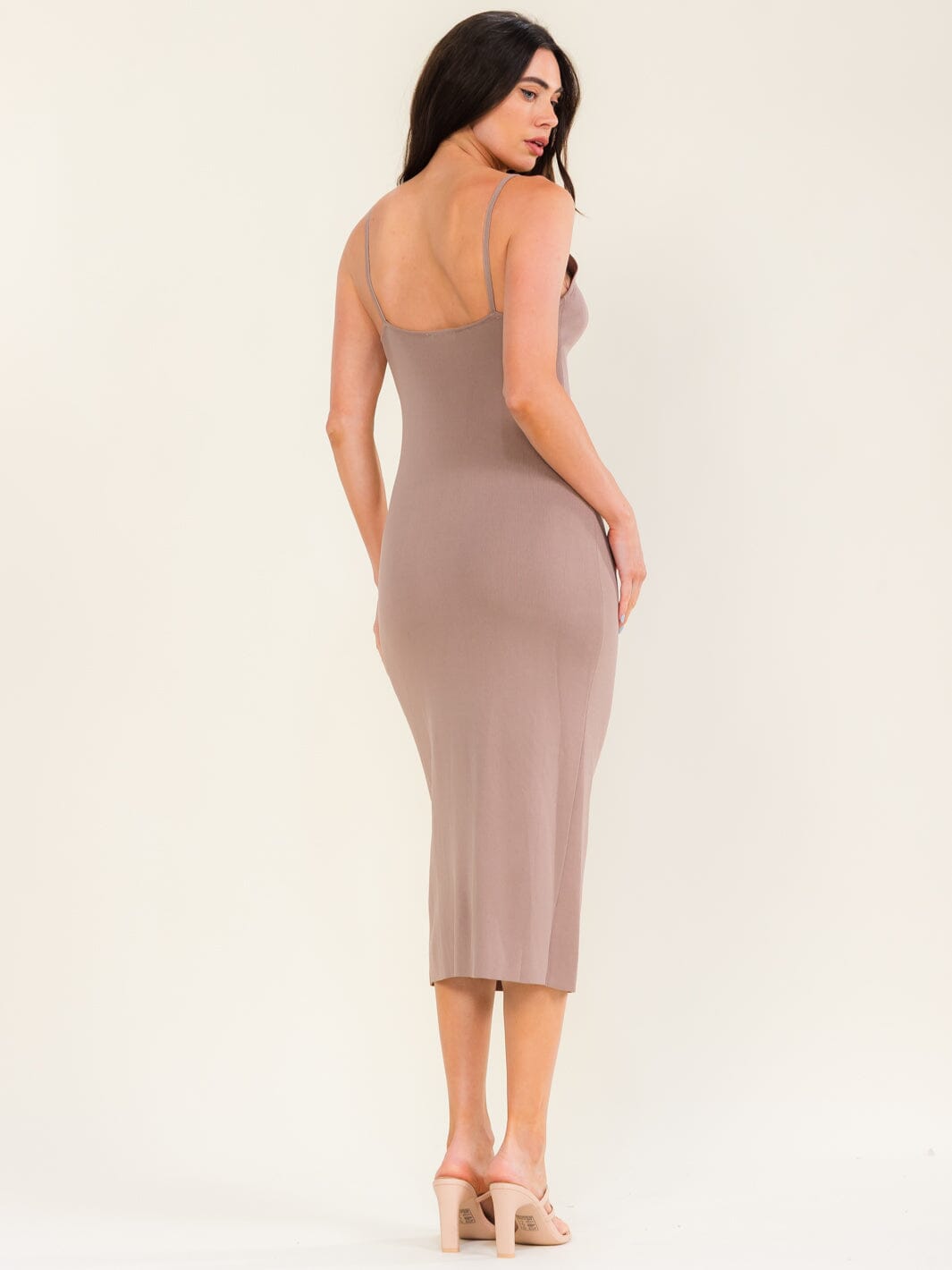 WOMEN'S SLEEVELESS OPEN BACK BODYCON MAXI DRESS
