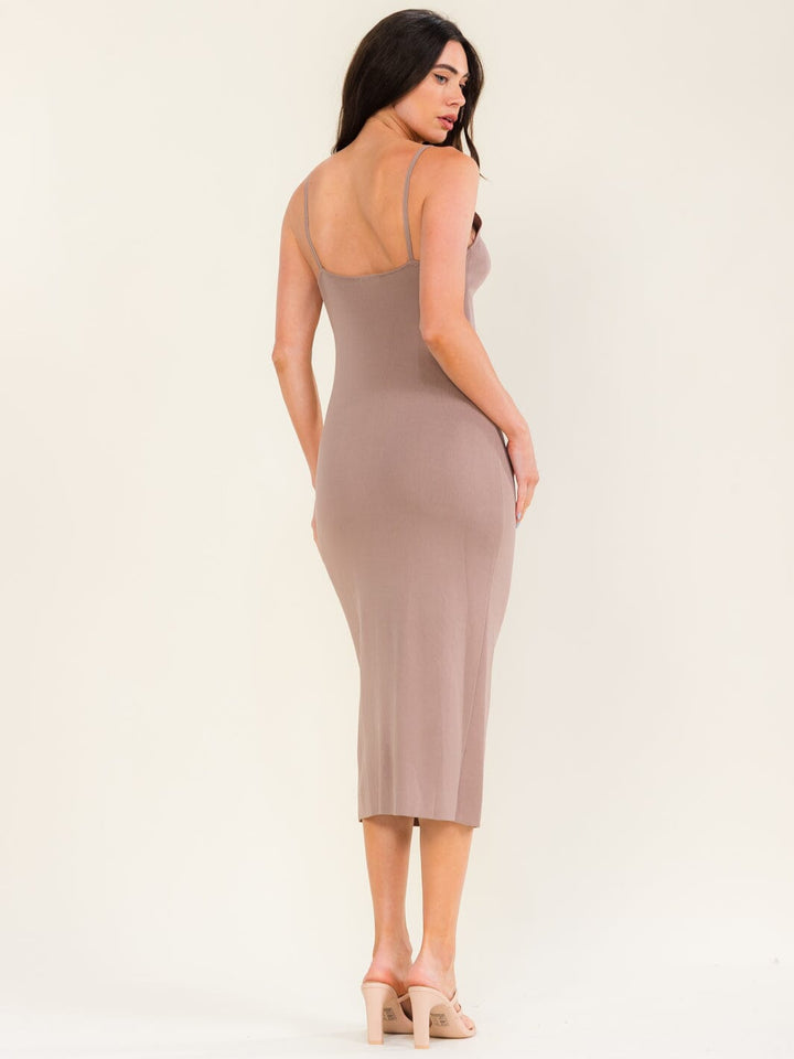 WOMEN'S SLEEVELESS OPEN BACK BODYCON MAXI DRESS