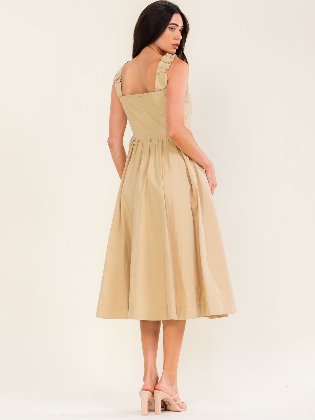 *******WOMEN'S SLEEVELESS SQUARE NECK FRONT POCKETS FIT & FLARE MAXI DRESS