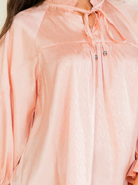 WOMEN'S LONG SLEEVE V-NECK LOOSE FIT SATIN BLOUSE