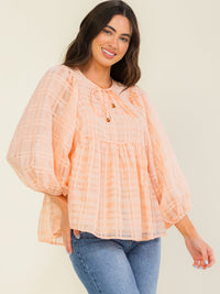 WOMEN'S LONG SLEEVE TUNIC DETAILED BLOUSE