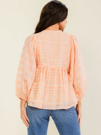 WOMEN'S LONG SLEEVE TUNIC DETAILED BLOUSE