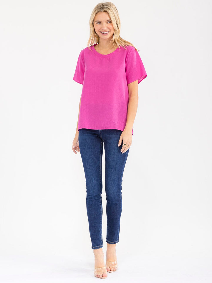 WOMEN'S SHORT SLEEVE SOLID TOP